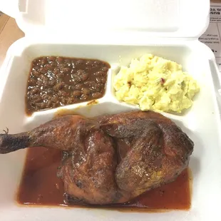 ows a meal in a styrofoam container