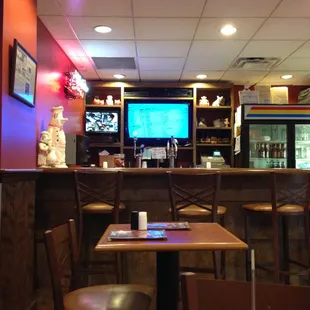 Its a small spot, about 12 2 person tables and some bar seating.