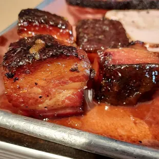 Peach tea glazed pork belly