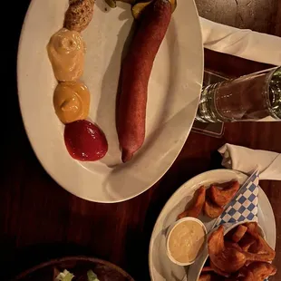 Corn dog and curly fries