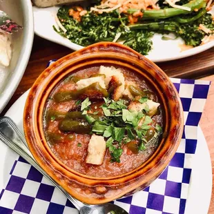 Gazpacho and Grilled Mixed Brassica Raabs