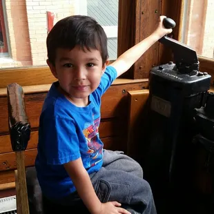 My Son enjoying the tour of the train.