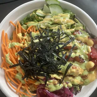 Build your own poke with spicy tuna