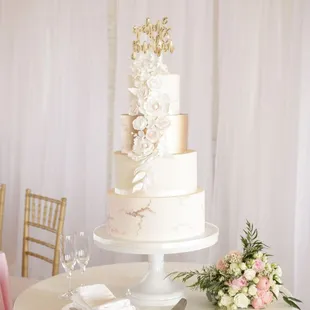 a wedding cake on a table
