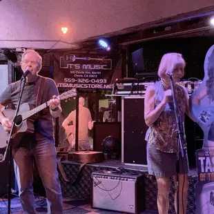 a group of people singing