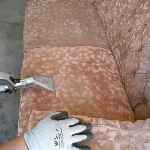 Professional upholstery cleaning.