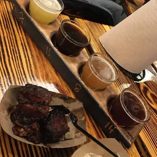 Burnt ends and beer flight