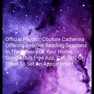 Psychic Intuitive Reading Sessions, Tarot Cards, Aura, Bone Casting, Charka Balancing, Cleansings, Manifestation, Love, Money, Business.