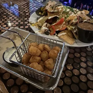 Cheese curds and nachos