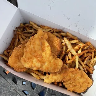 Chicken tenders and fries from the food stand