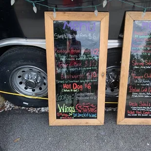 Food truck menu, left