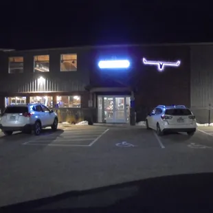 Outside of the building, view looking north.