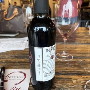 a bottle of wine on a table