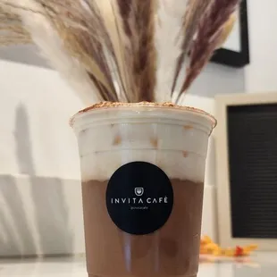 Tiramisu latte, iced