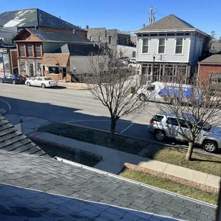 Upstairs window view