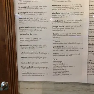 Breakfast Menu