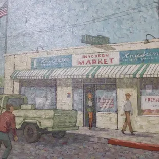 a man walking in front of a store