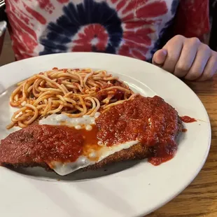 Chicken Parmesan and spaghetti