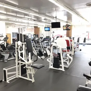 Offering a variety of workout equipment..