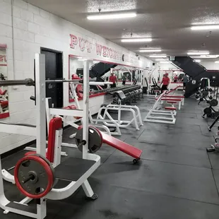 Free weights -downstairs level .