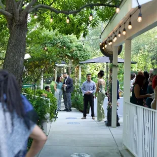 This is a part of the area where guest mingle pre and post ceremony .