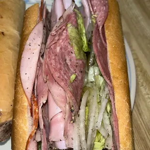 Italian...extra meat, lettuce, onion, oil