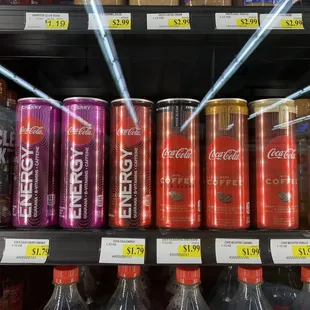 a variety of energy drinks