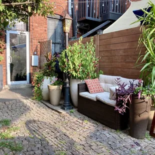 Outside patio seating area