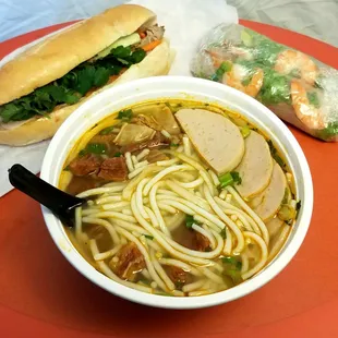 Bahn Mi, Shrimp &amp; Pork Spring Rolls, and Bun Bo Hue