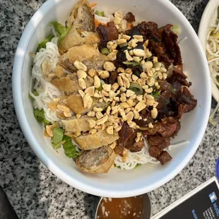 Grilled Pork and Egg Roll Vermicelli Salad