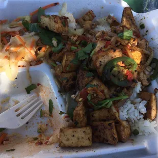 Spicy tofu with rice