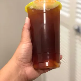 Guava iced tea with Rainbow jelly