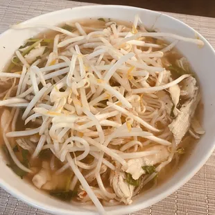 Chicken Pho  and they give you lots of meat.