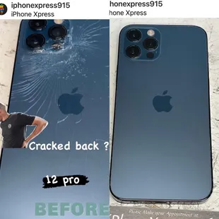 iPhone 12 Pro Max crack back repair