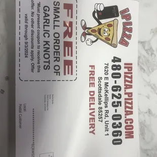 Customer Coupon one per visit