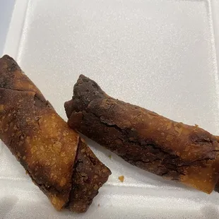 Burned lumpia! Aka &quot;egg roll&quot;