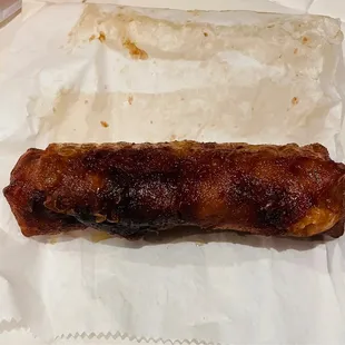 Chicken lumpia. Overcooked and too oily.