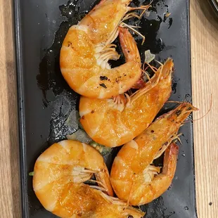 We grilled the shrimps