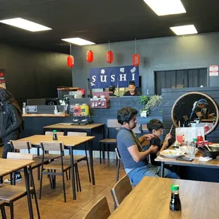 people eating in a restaurant