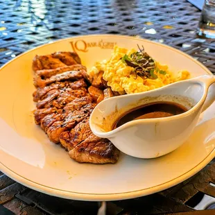 Steak and eggs.  Pretty good