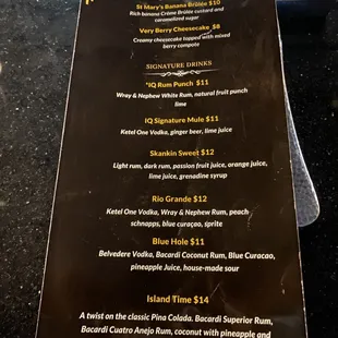 the menu