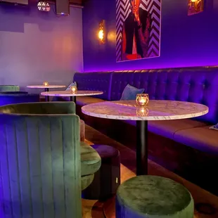 the interior of a modern restaurant