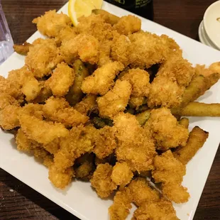 Popcorn crawfish and green beans