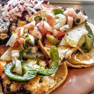 The view of the Tilapia Tacos Platter before you dive in!