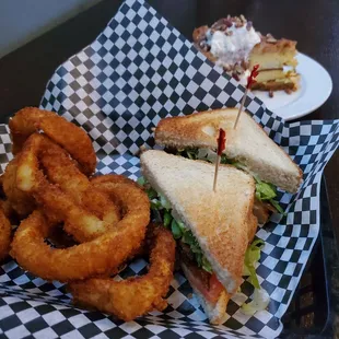 BLT, Onion Rings and Peach Cobbler Cheesecake