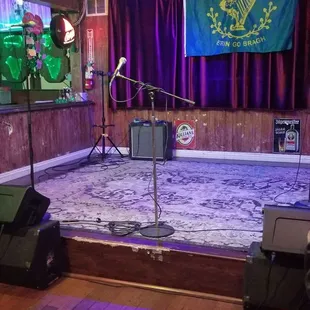 a stage in a pub
