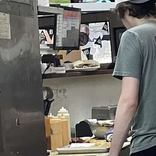 Sauce on the cutting board?? Sauces are meant to be refrigerated who knows how long it's been sitting out in the hot kitchen!!!!!
