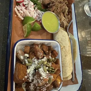 Platter with sweet potatoes