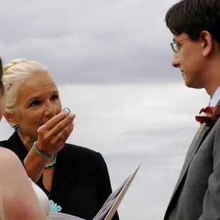 "This ring in its unbroken wholeness is a symbol of your love and affection...."