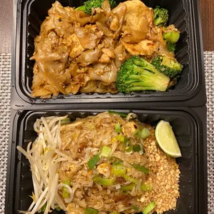 Pad see Phad Se Ew (top) &amp; Country Style Phad Thai (bottom)